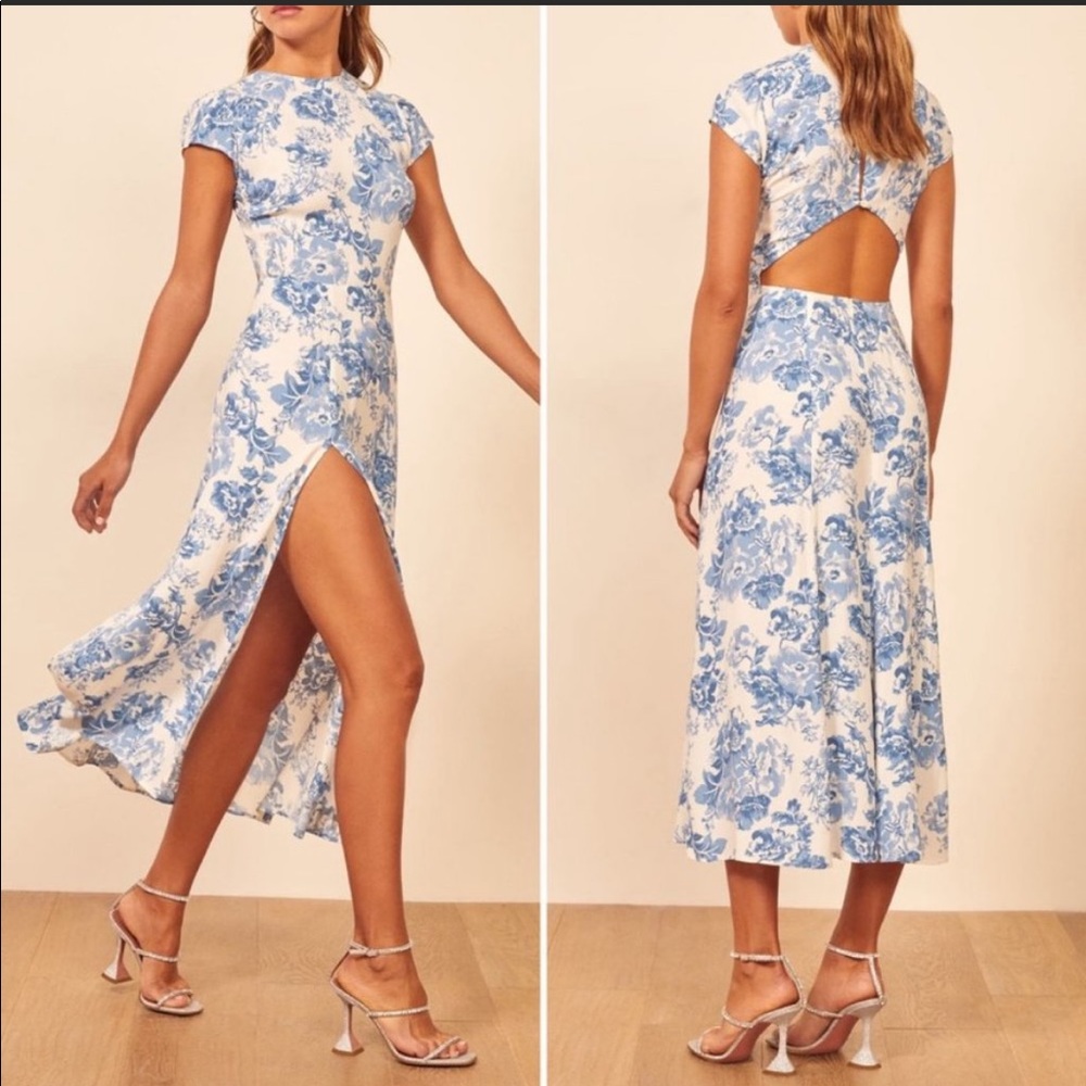 Reformation Gavin - Blue Floral Dress